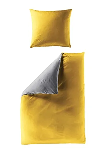 Bierbaum Bettwäsche UNI 3714, Mako-Satin, curry 155x220 cm - Bettwäsche-Set in Komfortgröße, Made in Germany aus hochwertigem Mako-Satin, pflegeleicht und nachhaltig produziert, ideal für einen erholsamen Schlaf.