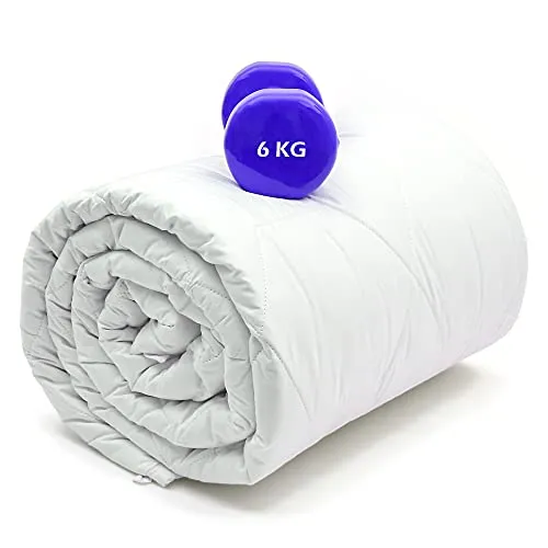 LGL Premium Gewichtsdecke 6kg - Schwerkraftdecke für erholsamen Schlaf - Bettdecken mit einzigartigem Wabenmuster für optimale Gewichtsverteilung, fördert schnelleren Schlaf und längere Tiefschlafphasen. Ideal für Körpergewicht 50-69 kg.