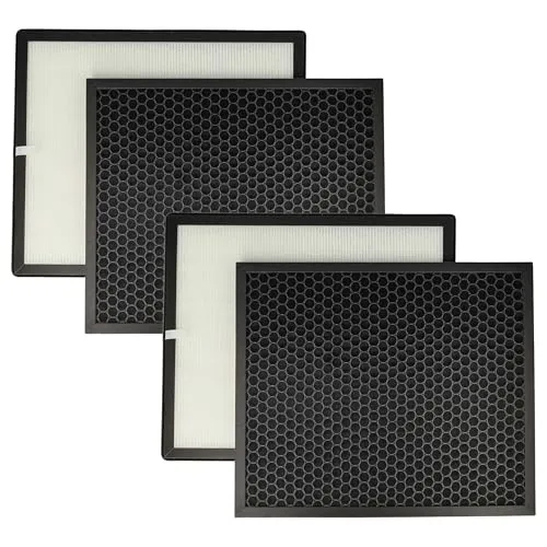 vhbw 4-teiliges Filter-Set kompatibel mit Levoit LV-PUR131, LV-PUR131S, LV-PUR13 Luftreiniger - HEPA-Filter, Aktivkohlefilter