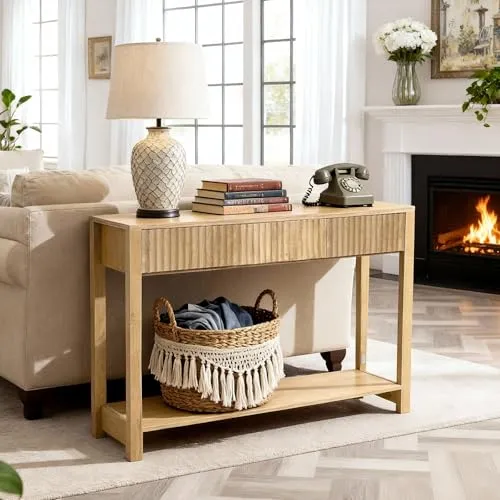 VEVOR Konsolentisch mit Schubladen & Ablagefach – 120 x 30 x 80 cm im Landhausstil