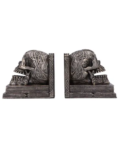 Keltische Totenkopf Buchstützen als Dekoration 2er-Set 13 cm