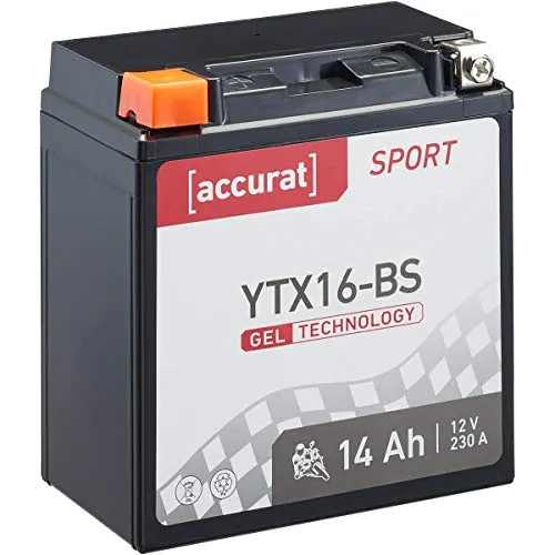 Accurat Motorradbatterie YTX16-BS