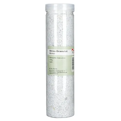 Ideen mit Herz Streu-Granulat | Marmor | Steingröße: 2 mm bis 4 mm | weiß (700 Gramm)