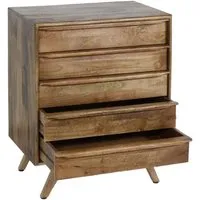 Highboard MCW-L96, Massivholz Kommode mit 5 Schubladen