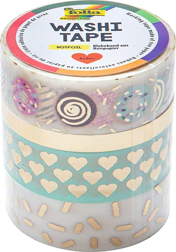 folia Deko-Klebeband Washi-Tape Hotfoil Gold II 4er Set