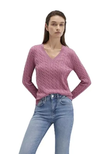 Mavi Damen V-Neck Sweater Pullover, Heather Rose, M