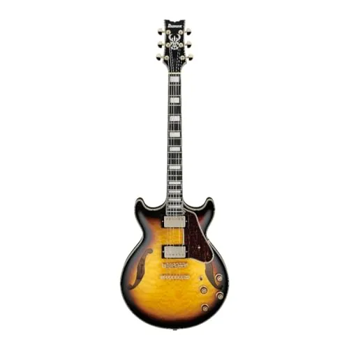 Ibanez AM93QM-AYS Semi Hollow Guitar - Halb-Akustik Gitarre mit sorgfältiger Verarbeitung und hochwertigen Materialien für optimale Spielbarkeit und Klangqualität.