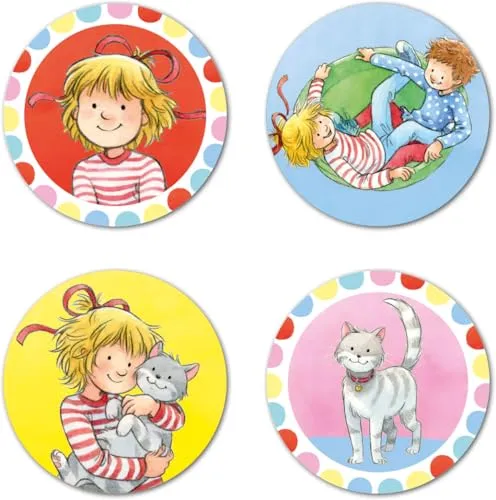 Muffinaufleger * MEINE FREUNDIN CONNI * aus Esspapier als Kuchen- und Tortendeko | Ø4cm, Deko für Kindergeburtstag und Kinderparty | Mädchen Kinder Geburtstag Muffins 12