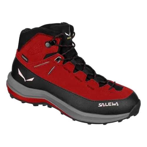Salewa MTN Trainer 2 Mid PTX Kinder Wanderschuhe - Rot - 34 - Wanderschuhe für Kinder, wasserdicht und ideal für Abenteuer in der Natur mit hervorragendem Halt und Stabilität.