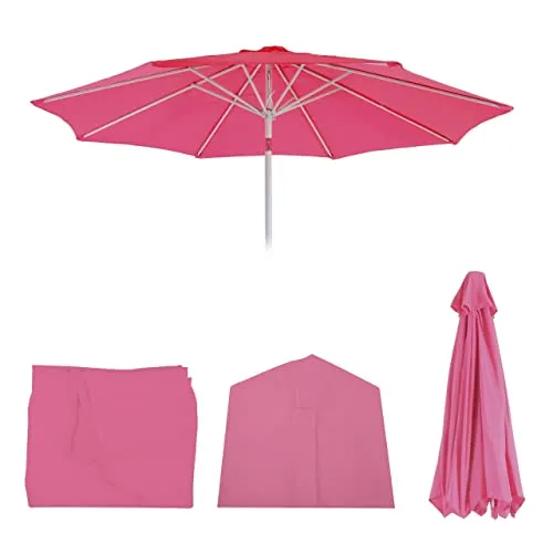Mendler Ersatz-Bezug für Sonnenschirm N18 – Pink, Ø 2,7m - Abdeckhaube für Sonnenschirme, UV-Schutz 50 und wasserabweisender Stoff, ideal für schattige Stunden im Garten.