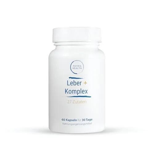 Patris Health® Leber+ Komplex, Nahrungsergänzungsmittel zur Leberentgiftung mit 27 Inhaltsstoffen, 60 vegane Kapseln für 30 Tage