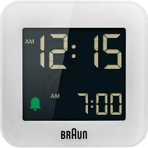 Braun Wecker BC08W DCF weiß, digital, Funkuhr in weiß von Braun