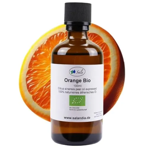 Sala Orangenöl ätherisches Öl süß kaltgepresst naturrein BIO - zum Verzehr - 100% naturrein (100 ml Glasflasche)