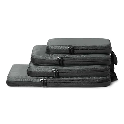 Ultraleichte Kompressions-Packwürfel 4er-Set Grau Amazon Essentials