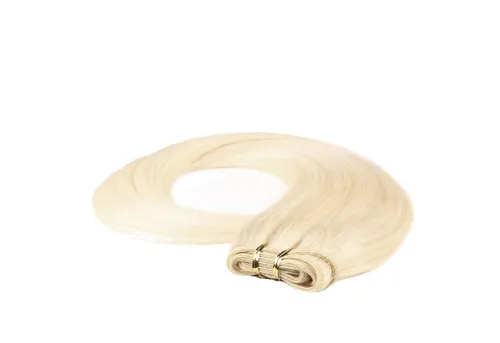 hair2heart Echthaar-Extension Glatte Echthaartresse #10/0 Hell-Lichtblond 50cm