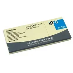 inFO notes Haftnotizen, 50 x 40 mm, pastellgelb