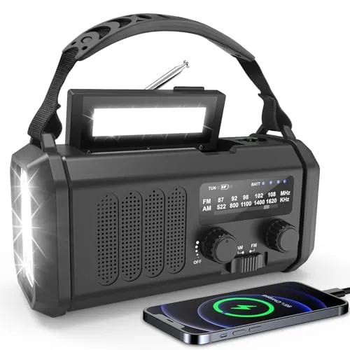 20000mAh Solar Radio – Tragbares Kurbelradio für Notfälle von Fuqiduo