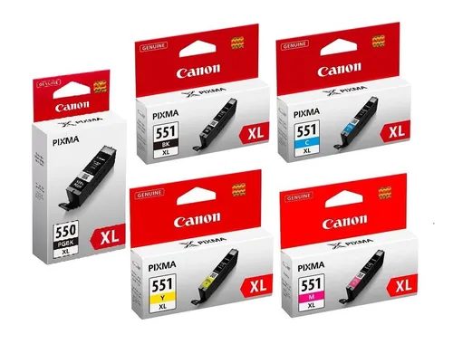Canon PGI-550PGBK/CLI-551 XL Druckerpatronen 5er-Multipack - Original Tintenpatronen für Canon Pixma Drucker, enthalten alle Farben für brillante Druckergebnisse und hohe Seitenleistung.