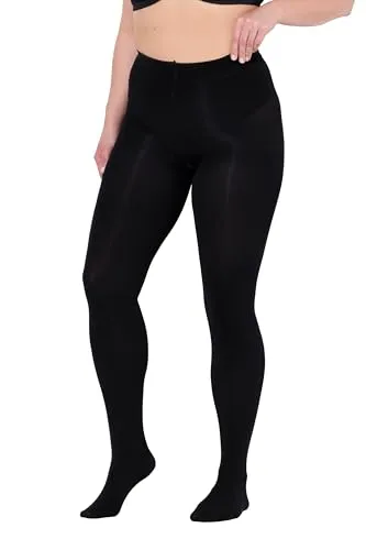 Ulla Popken Damen große Größen Übergrößen Plus Size Strumpfhose, 100 den, blickdicht schwarz 58+ 837870100-58+