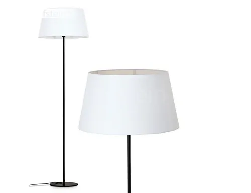 Hofstein Stehlampe aus Metall und Stoff in Schwarz und Beige - Elegante Stehlampe für Innenräume, ideal für Esszimmer und Wohnzimmer. Mit praktischem Fußschalter und modernem Design, kombiniert Funktionalität und Stil.