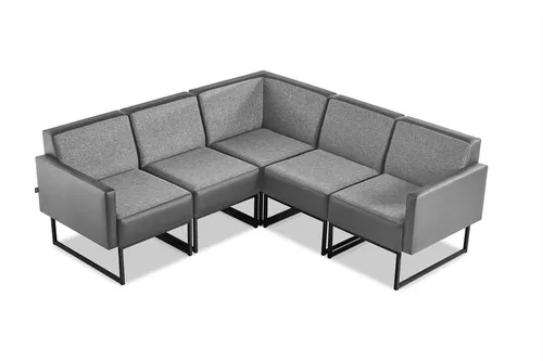 Modernes 4-Sitzer Sofa Grau mit L-Form und Edelstahlgestell - Stylisches L-Form Sofa in Grau, ideal für moderne Wohnräume. Mit robustem Edelstahlgestell und komfortablem Sitz. Perfekt für gesellige Abende!