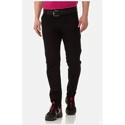 Cipo & Baxx Chinohose schwarz 31 - Modische Wanderhose in Slim Fit, aus elastischem und pflegeleichtem Material für optimalen Tragekomfort bei Outdoor-Aktivitäten.