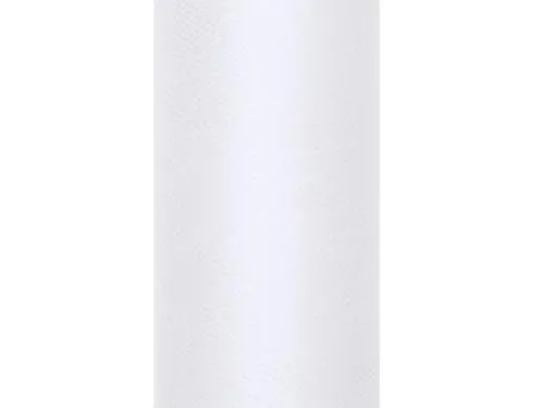 PartyDeco Dekostoff Tüll 0,15m x 9m Weiß
