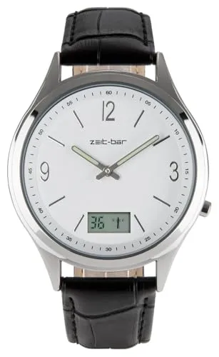 Zeit-Bar Funk-Armbanduhr Herren - Präzise Zeitmessung - Armbanduhren für Herren mit funkgesteuertem Quarzuhrwerk, exakter Zeitangabe und robustem Design. Ideal für den Alltag und wasserdicht bis 5 bar.