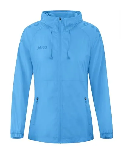 JAKO Damen Lightweightjacke Flow - Skyblue, Größe M (38/40) - Funktionsjacken mit Keep Dry-Technologie, wind- und wasserabweisend, ideal für aktive Frauen, die Komfort und Stil schätzen.