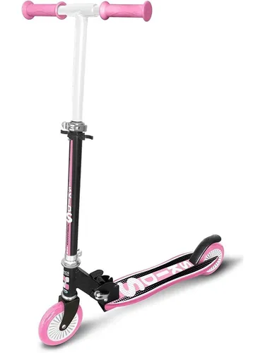 Foldable Scooter - PP Deck in Pink - Roller / Kickboards - Ergonomic design with adjustable height and rear brake, perfect for kids aged 5+ years, max. weight 50 kg.