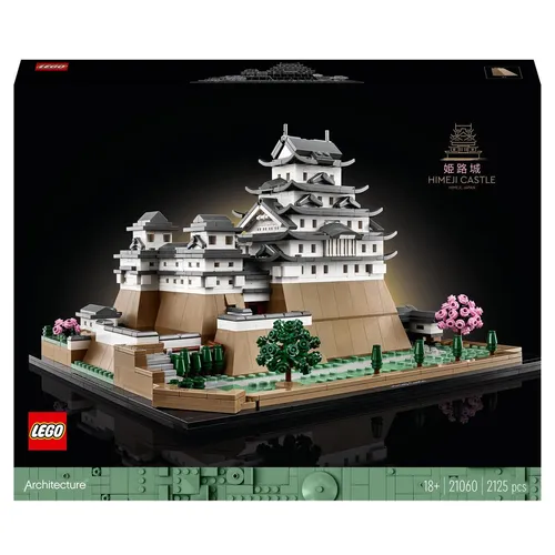 LEGO 21060 Architecture Burg Himeji - Kreativer Modellbausatz für Erwachsene, mit 4 Kirschblütenbäumen und digitaler Anleitung für japanisches Flair