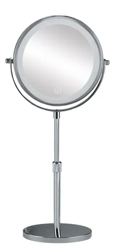 Kleine Wolke Dekospiegel Silber, rund, 20x37x13.5 cm - Eleganter runder Dekospiegel aus silbernem Metall, ideal für feuchte Räume. Perfekte Ergänzung für Ihr Make-up Zubehör und stilvolle Akzente in jedem Raum.