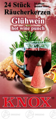 Zubehör KNOX Räucherkerzen Glühwein (24)  NEU Erzgebirge Räucherkegel