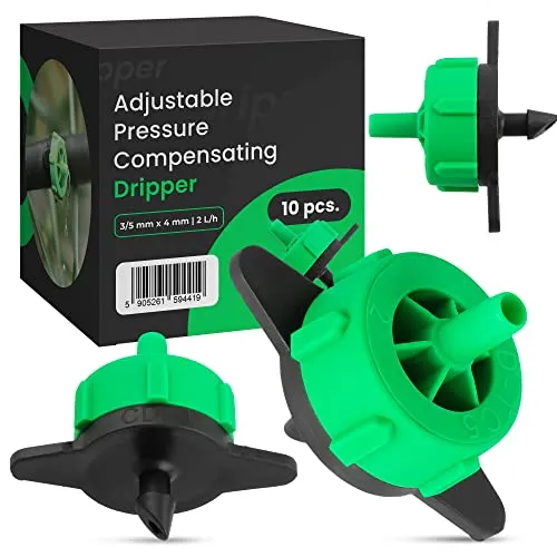 10x Micro Sprinkler Druckausgleich 2L/h Drip Microbewässerung Tropfer Endtropfer Wassertropfer Zubehör für Bewässerungssysteme Sprinkleranlage Garten Bewässerungstropfer Druckkompensierender