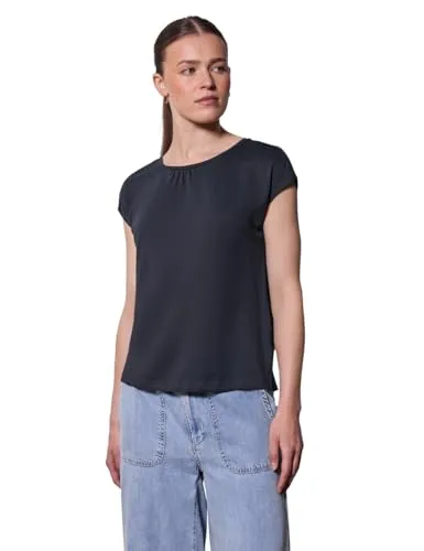 Street One Studio Damen F323592 Basic Shirt mit Raffung, Dark Void Blue, 40