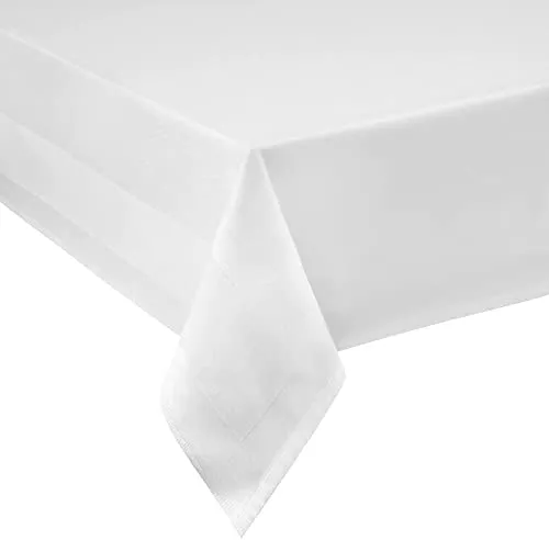 texpot Tischdecke 140 x 230 cm Baumwolle glänzend weiß in weiß von texpot