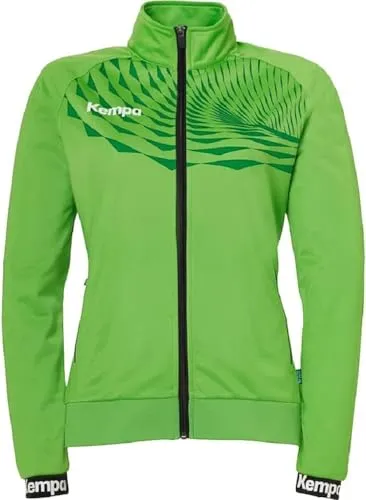 Kempa Wave 26 Poly Jacket Women, hope grün/lagune - Sportjacke für Frauen, ideal für Outdoor-Aktivitäten, bietet atmungsaktiven Komfort und Schutz vor Kälte mit tailliertem Schnitt und praktischen Reißverschlusstaschen.