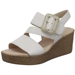 Gabor 84.771 Damen Sandalette - Weiße Riemchen Sandalen mit Wedge - Elegante Damen Sandalette von Gabor mit Wedge-Absatz. Aus hochwertigem Echtleder, extra leicht und flexibel für den täglichen Komfort. Ideal für stilvolle Auftritte im Sommer.