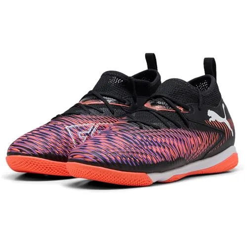 PUMA Future 8 Match IT + MID JR Fussballschuh, Black White-Glowing RED, 35 EU - Fußballschuhe mit innovativem Design für optimale Ballkontrolle und Tragekomfort, perfekt für junge Talente.