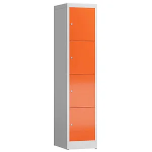 ClassiX Schließfachschrank X-523414, rot, 4 Fächer - Robuster Schließfachschrank aus Stahl mit 4 Fächern und Zylinderschloss, ideal für Schulen oder Büros. Lieferung komplett montiert und mit 3 Jahren Garantie.