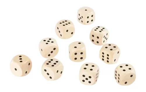 Augenwürfel -Spielwürfel aus Holz -16 mm- 10 Stück