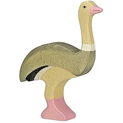 Holztiger Strauß, 80172 - Tierfigur aus Holz, fördert Kreativität und fantasievolles Spielen für Kinder