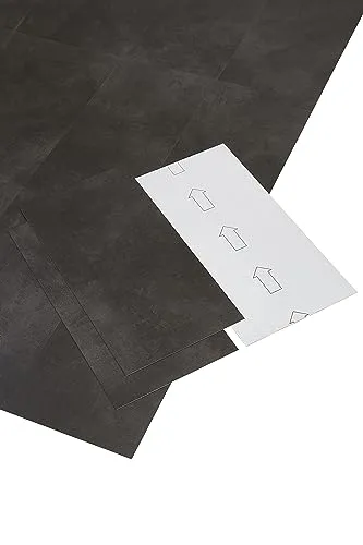 misento Vinylboden selbstklebend – 24 Fliesen in Anthrazit von Misento