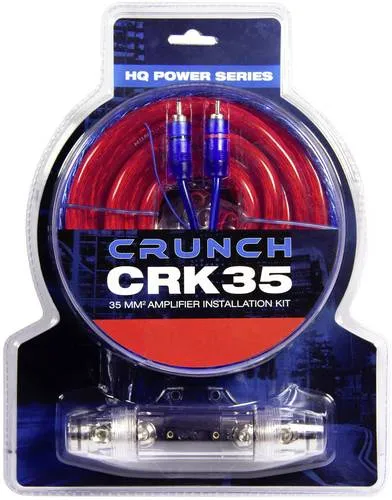 Crunch CRK35 35mm² Kabel Set für CarHifi - Car-HiFi-Endstufen, hochwertiges Kabelset mit 35 mm² Querschnitt, ideal für Verstärker bis 2000 Watt für perfekten Sound.