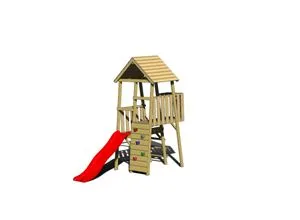 Wendi Toys Spielturm Hase - Spielplatz für Kinder 4-10 Jahre, Kletterwand und Rutsche sorgen für abwechslungsreichen Spielspaß und Rückzugsmöglichkeiten im Stelzenhaus.