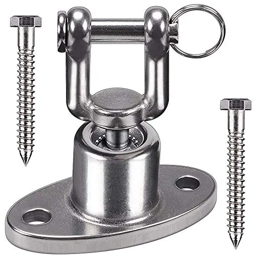 BeneLabel Schaukel Deckenhaken Edelstahl - Schwerlast 360° drehbar - Befestigungsmaterial für Hängematten & Schwebesessel, robust aus Edelstahl, bis 544 kg belastbar und ideal für Indoor & Outdoor Unterhaltung.