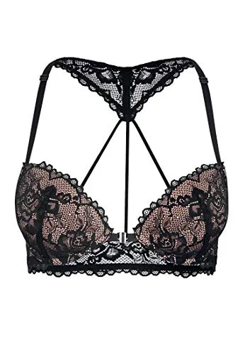 Push-up-BH LASCANA für Damen, Gr. 80, Cup A, schwarz - Funktionsunterwäsche mit sexy Vorderverschluss aus Spitze und dekorativem Spitzenrücken. Verführerische Dessous mit herausnehmbaren Kissen für eine perfekte Passform.