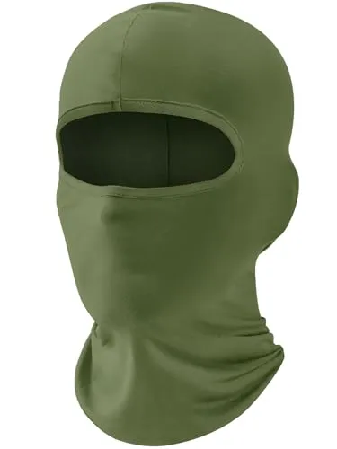 fuinloth Sturmhauben, Gesichtshaube, Skimaske, Hals Gaiter, UV-Schutz, Motorrad- und Fahrrad-Gesichtsmaske, Balaclavas für Herren/Damen Armee grün