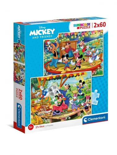 Puzzle 2x60 elementów Mickey CLEMENTONI 21620 CLEMENTONI 8005125216208
