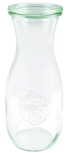 Weck Saftflasche 1 l - Hochwertiges Einmachglas mit Glasdeckel - Einmachgläser, hitzebeständig und mikrowellengeeignet, ideal zur luftdichten Konservierung von Säften und Lebensmitteln.